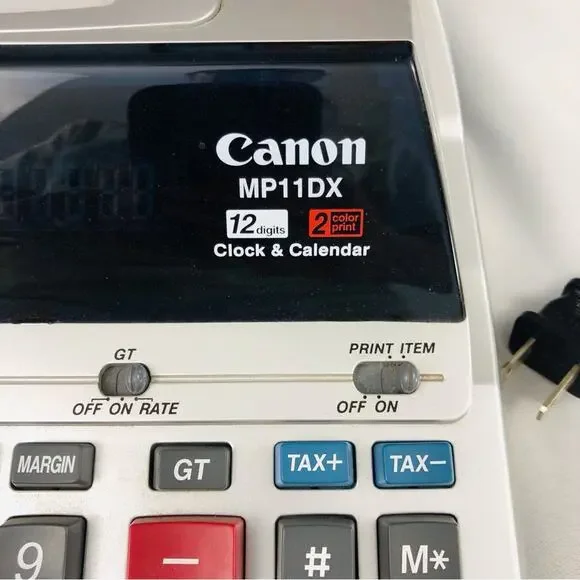 Cannon MP11DX Business Calculator Print Tape Digital with Clock - Picture 6 of 16